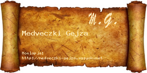 Medveczki Gejza névjegykártya